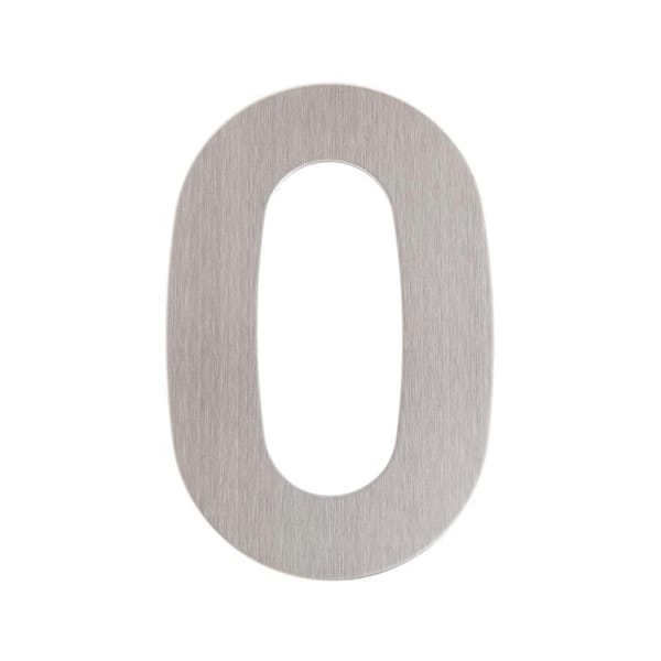 Everbilt 6 in. Silver Stainless Steel Floating House Number 0