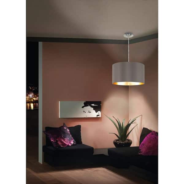 Manie influenza gebed Eglo Maserlo 1-Light Cappucino and Satin Nickel Pendant 31603A - The Home  Depot