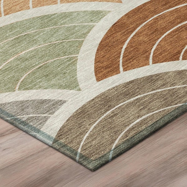 Chantille Machine Washable Indoor/Outdoor Abstract ACN3095 Paprika 10 ft. x 14 ft. Area Rug