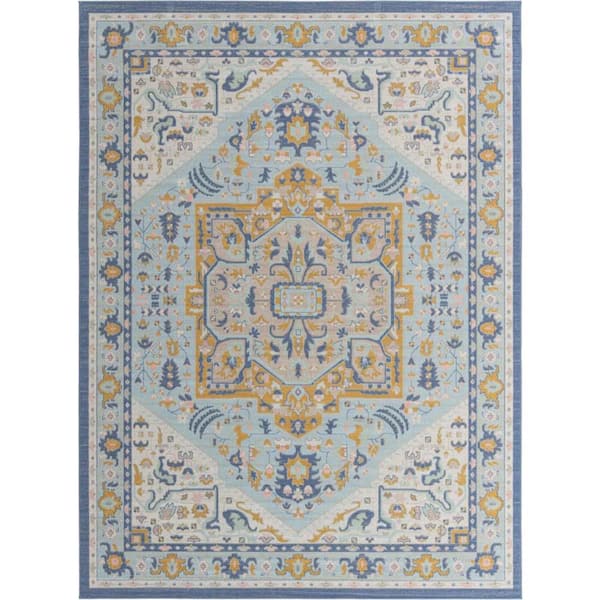 Unique Loom Sky Blue 9 ft. 10 in. x 14 ft. 1 in. Whitney Milano Area Rug