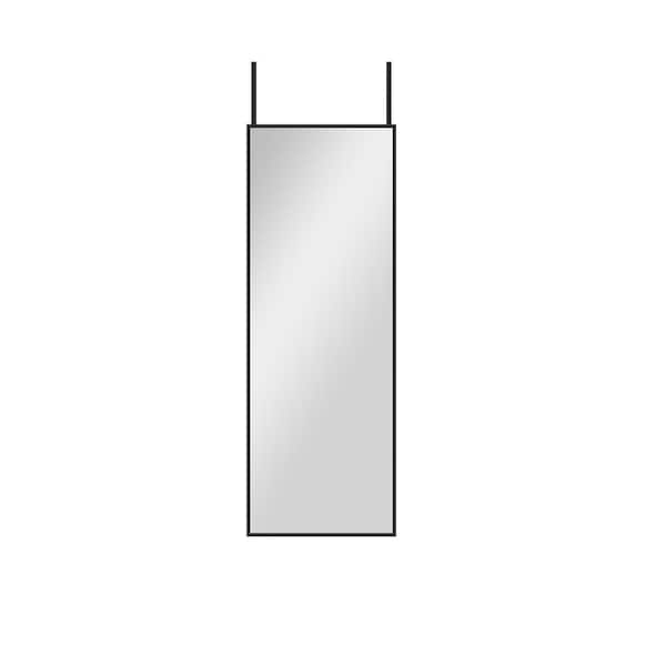 Hasipu 16 in. W x 44 in. H Black Framed Full-Length Door Mirror Hanging Wall Mounted Mirror for Bedroom Living Room Cloakroom