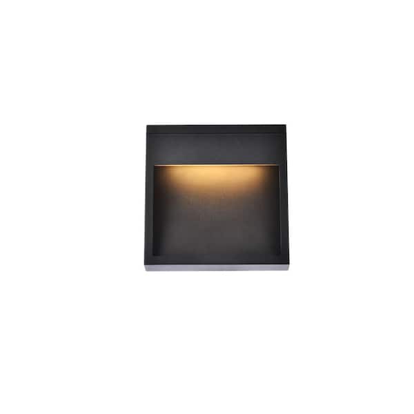 Unbranded Timeless Home 1-Light Square Black LED Outdoor Wall Sconce