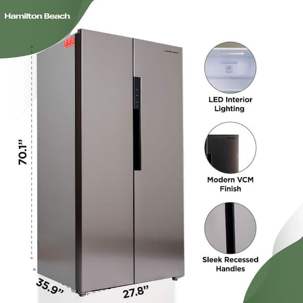 Hamilton Beach 15.6 cu. ft. Side By Side Refrigerator in Stainless