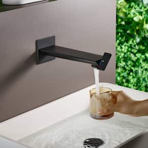 Wall Mount Bathroom Sink Faucets, Single Handle Basin Faucet in Matte Black