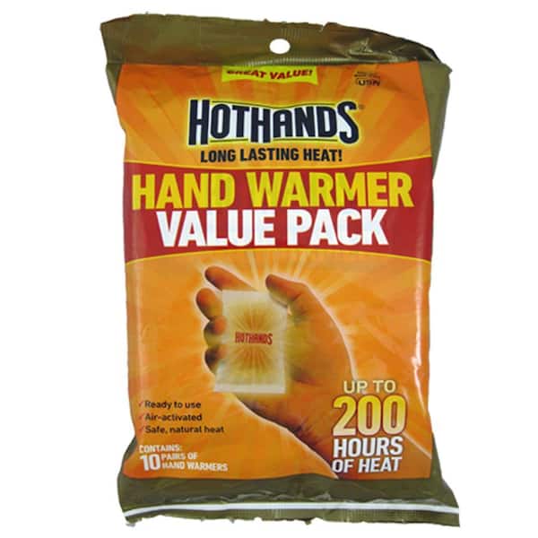 Grabber Big Pack Hand Warmers for Gloves/Pockets, 7 hours of Warmth,  Instant Heat, 10-Pair