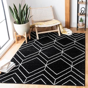 Adirondack Black/Ivory 4 ft. x 6 ft. Diamond Area Rug