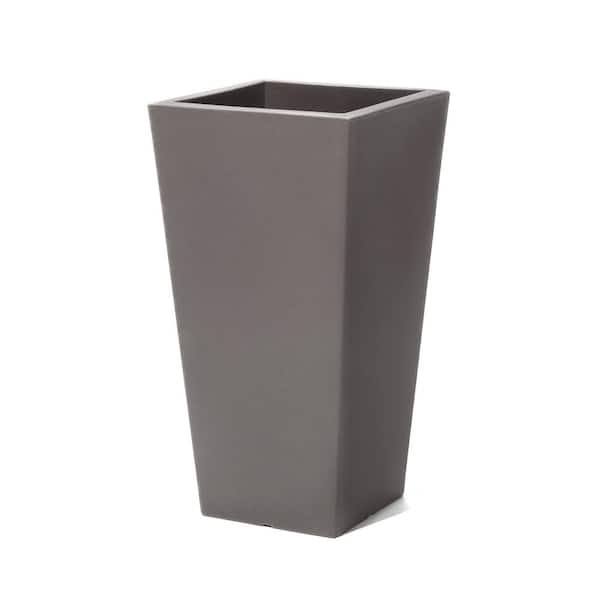 Step2 15 in. x 28 in. Tremont Tall Square Tapered Planter Dark Cedar