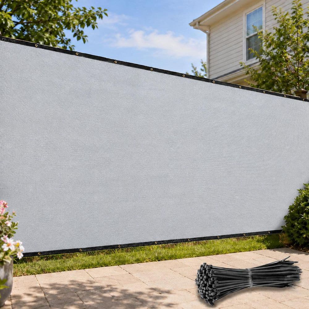 COLOURTREE 5 ft. x 25 ft. Grey Privacy Fence Screen Mesh Fabric