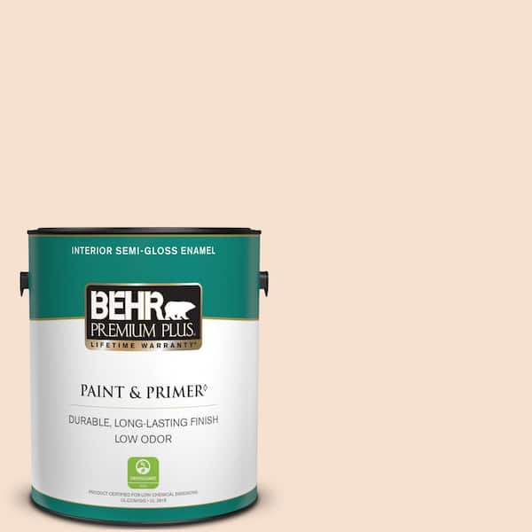 BEHR PREMIUM PLUS 1 gal. #240E-1 Muffin Mix Semi-Gloss Enamel Low Odor Interior Paint & Primer