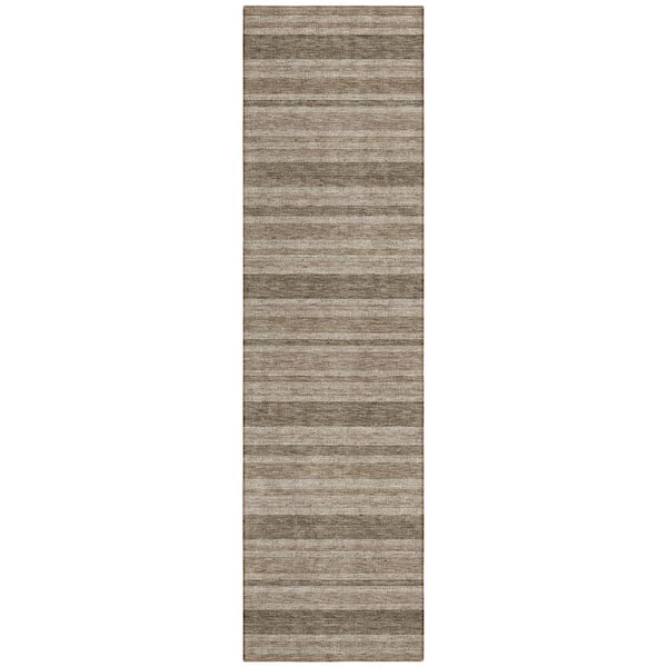 Addison Rugs Chantille ACN531 Taupe 2 ft. 3 in. x 7 ft. 6 in. Machine Washable Indoor/Outdoor Geometric Runner Rug