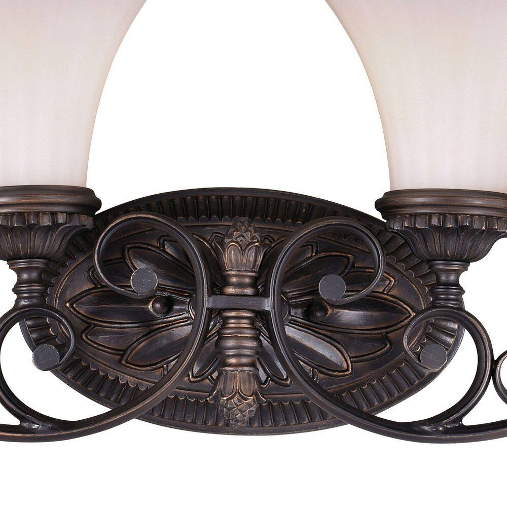 Avenant Traditional Venetian Bronze 4-Light Vanity with Etched White Glass