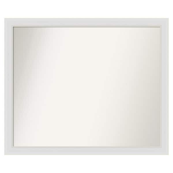 Flair Soft White Narrow 42 in. x 35 in. Custom Non-Beveled Satin Recyled Polystyrene Bathroom Vanity Wall Mirror