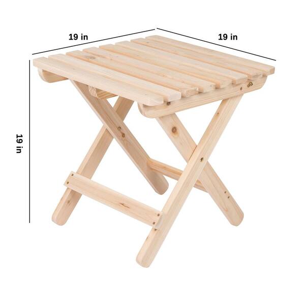 WAQ × DOORS　FOLDING WOOD TABLE Natural Square Wood Folding Outdoor Side Table Z00GB1C57S