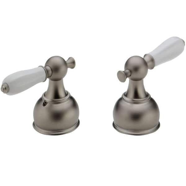 Delta Traditional Lever Handles for Roman Tub Faucets in Pearl Nickel