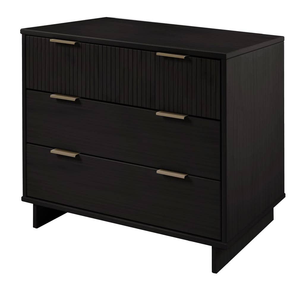 Granville Black Glam Horizontal Dresser with Soft Close Drawer