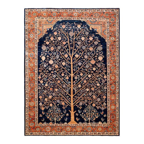 Solo Rugs Serapi One-of-a-Kind Traditional Blue 5 ft. x 7 ft. Hand Knotted Tribal Area Rug