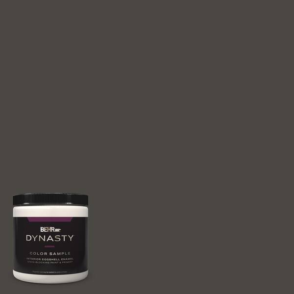 BEHR DYNASTY 8 oz. #PPU24-01 Black Mocha Eggshell Enamel Stain-Blocking Interior Paint & Primer Sample