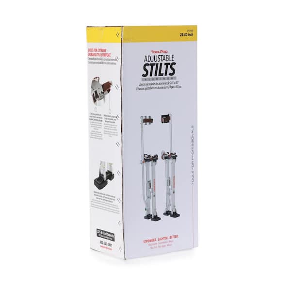 ToolPro 24 in. to 40 in. Aluminum Drywall Stilts TP72440 - The Home Depot