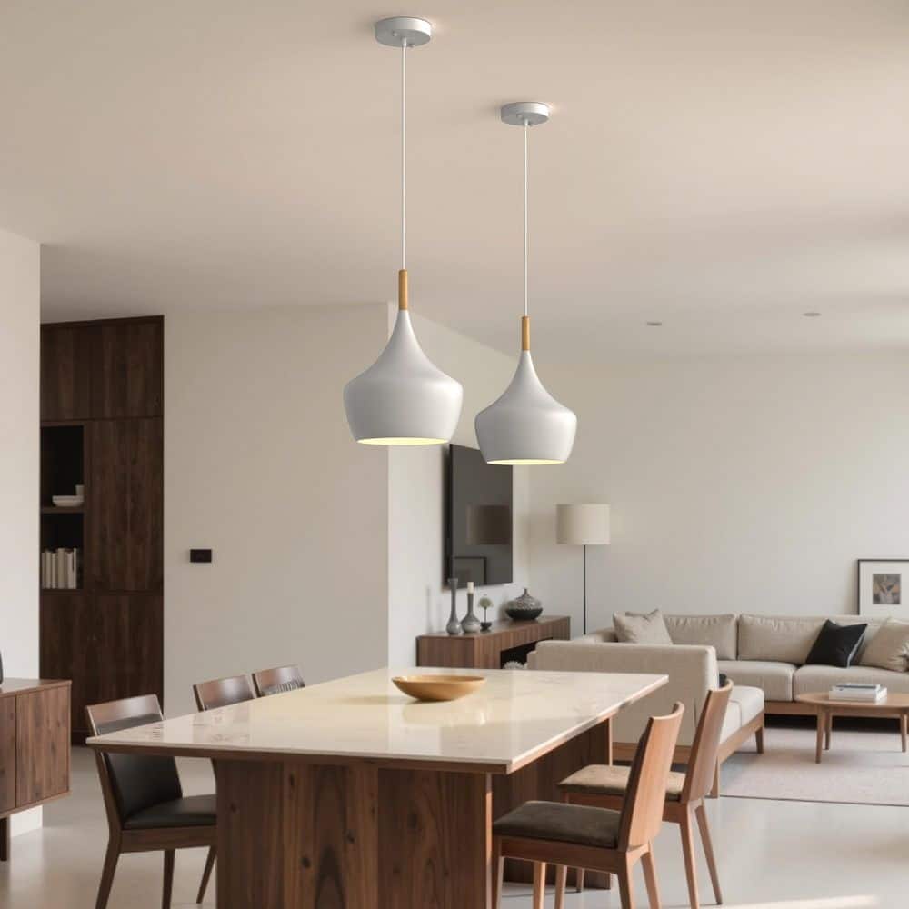 1-Light White Pendant Light-Modern Aluminum Chandelier with Adjustable E26 Socket Light for Kitchen Island price history on PriceWatchPro
