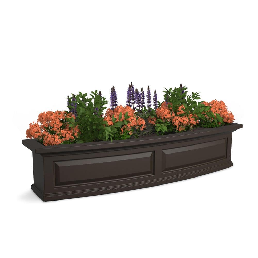 Espresso Polyethylene Self-Watering 4ft Nantucket Window Box