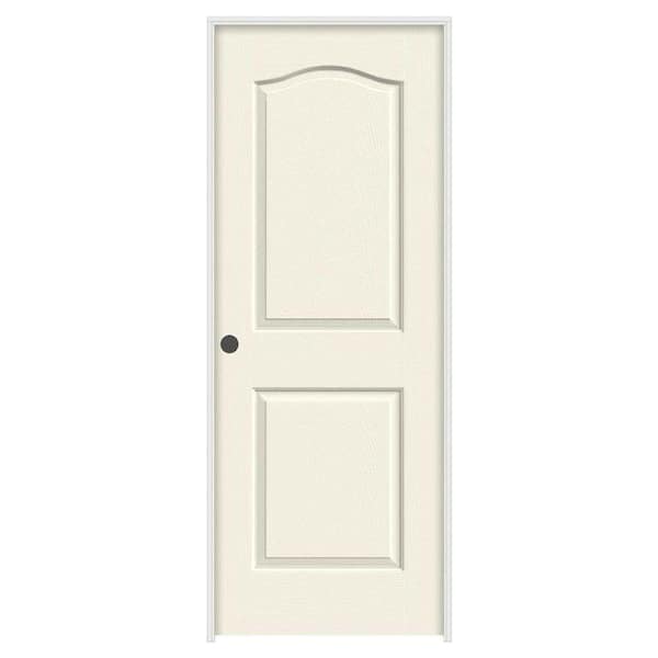 JELD-WEN 24 in. x 80 in. Camden Vanilla Painted Right-Hand Textured Solid Core Molded Composite MDF Single Prehung Interior Door