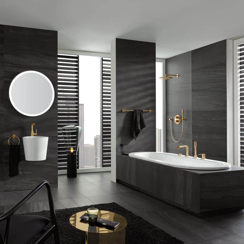 Brushed Gold 24-Inch Wall Mounted Metal Towel Bar
