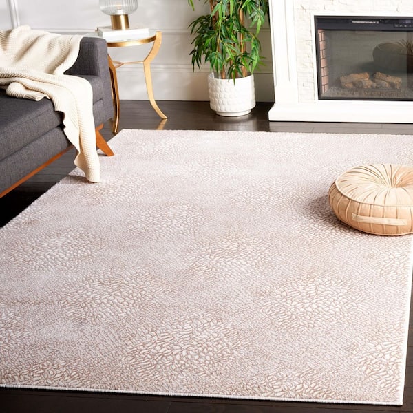 Continental 9 ft. x 12 ft. Ivory/Beige Abstract Floral Area Rug