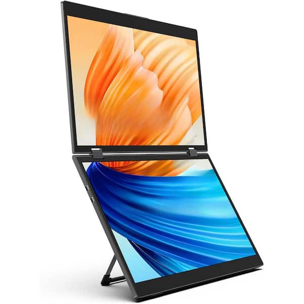 15.6 in. Laptop Screen Extender, 1080P FHD IPS Folding Stacked Portable Dual Monitor, USB C, 180° Rotation