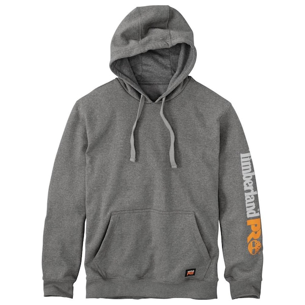 Timberland PRO Hood Honcho Men s Medium Charcoal Heather Pullover Fleece Hooded Work Sweatshirt TB0A115D010 M