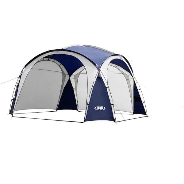 Unbranded 12 ft. x 12 ft. Blue Camping Pop Up Tent UPF50+with Ground Pegs and Stability Poles