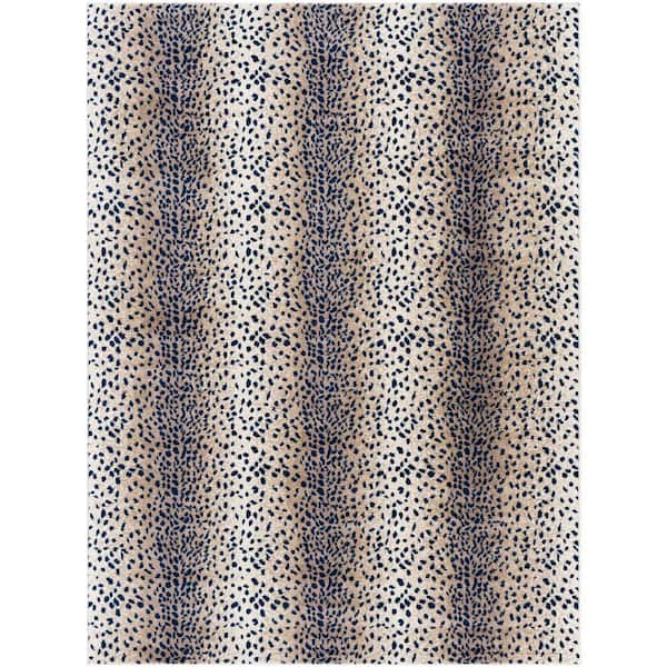 Livabliss Pablo Navy/Camel 5 ft. 3 in. x 7 ft. 1 in. Area Rug