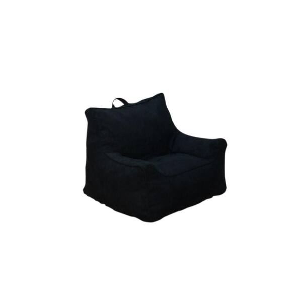 ACESSENTIALS Black Microsuede Structured Bean Bag