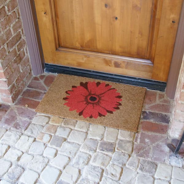 Field of Red Daisies 18 in. X 30 in. Welcome Flower Mat