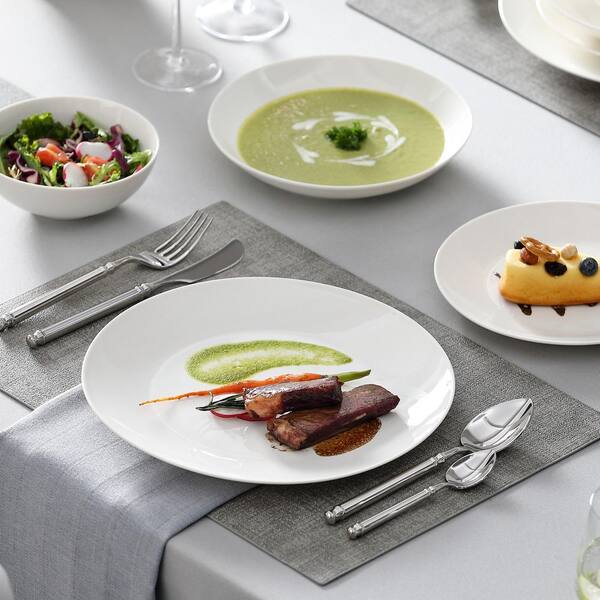 MALACASA Series Nori 16-Piece Bone China Dinnerware Set White