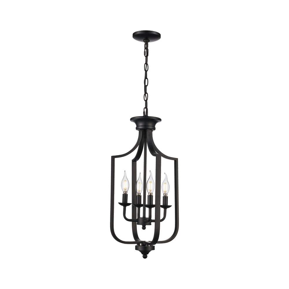 Matte Black Glass 22" LED Pendant Light