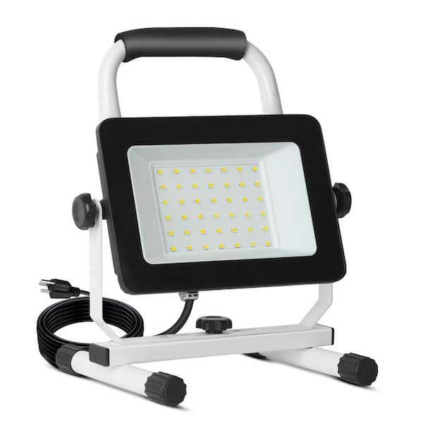 ‎120-Volt 4000 Lumen LED Work Light with Stand for Construction Sites, Garage Workshop