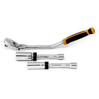 3/8 in. Drive 90-Tooth Spark Plug Ratchet Set (3-Piece)