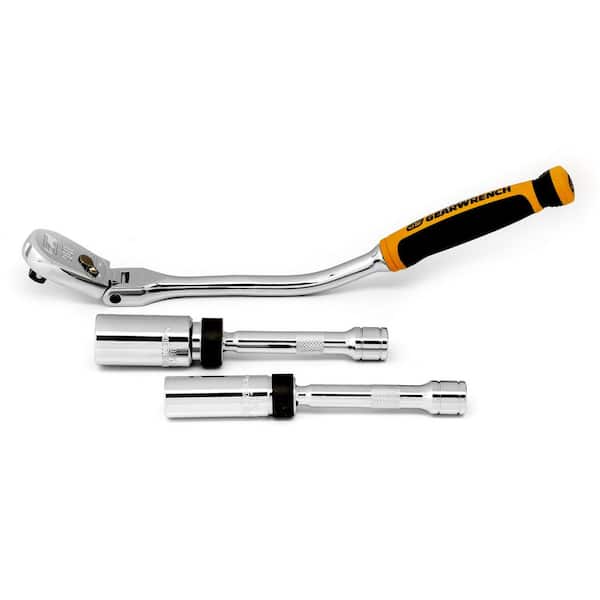 GEARWRENCH 3/8 in. Drive 90-Tooth Spark Plug Ratchet Set (3-Piece)