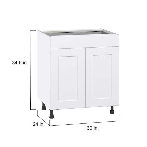 J COLLECTION Wallace 92.5 in. W x 89.5 in. H x 24 in. D Painted Warm White Shaker Assembled Office Base Cabinet Bundle
