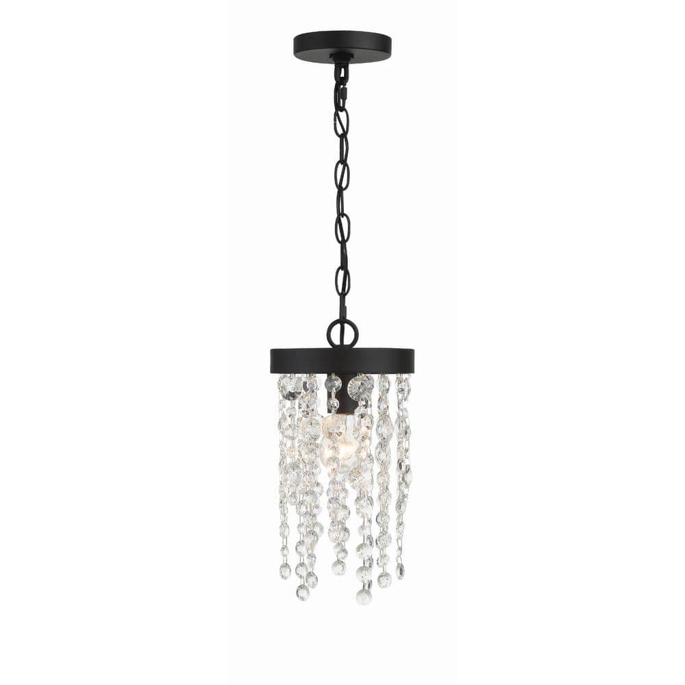 Winham 1-Light Black Forged Crystal Pendant price history on PriceWatchPro