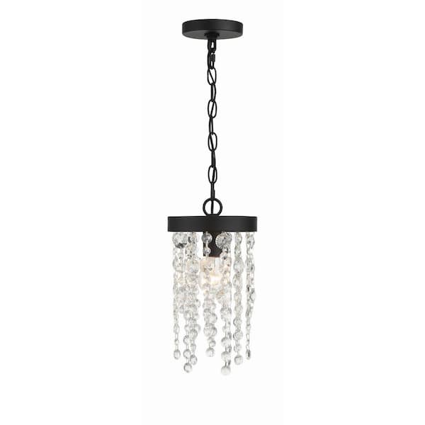 Winham 1-Light Black Forged Crystal Pendant