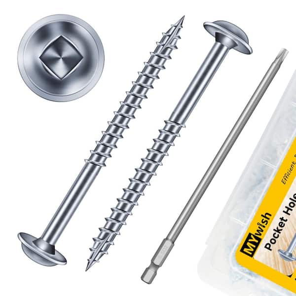 100-Pack #8 x 2 in. Zinc-Plated Self-Drilling Square Drive Washer Head Wood Screw