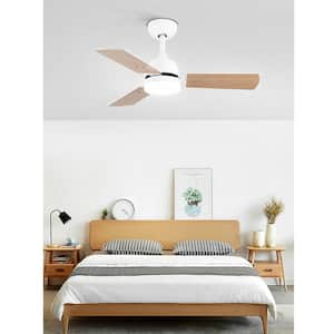 Rollo 36 in. Indoor White Small Ceiling Fans with Light, Integrated LED 3-Reversible Blades and Remote Control Included