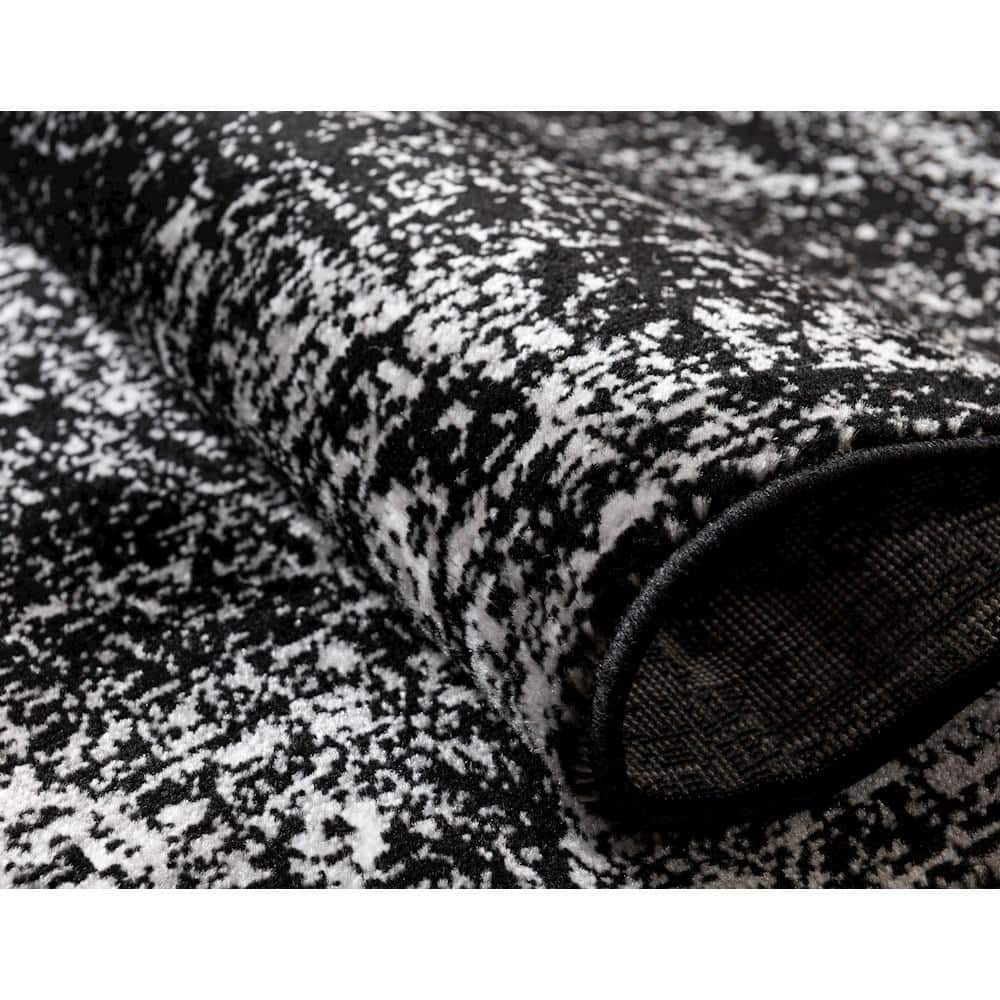 Casino Sofia 9' x 12' Black Rectangular Indoor Area Rug