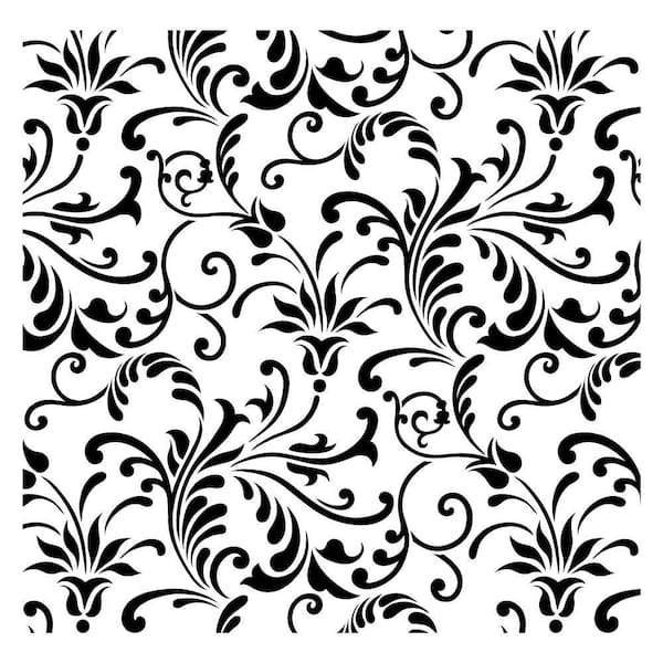 Designer Stencils Floral Swirl All Over Pattern Stencil and Free Bonus  Stencil FS034-B - The Home Depot