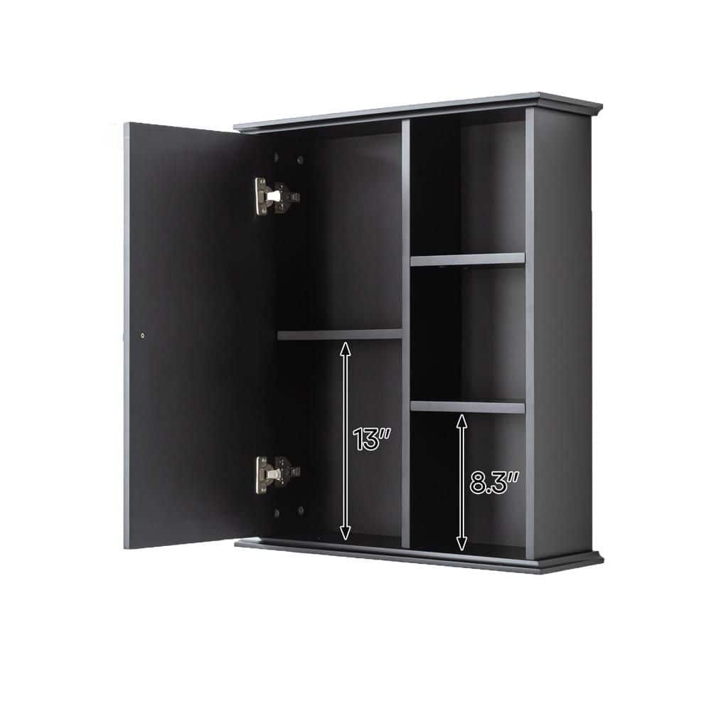 23.6 in. W x 27.6 in. H Rectangular Black MDF Surface Mount Medicine Cabinet without Mirror price history on PriceWatchPro