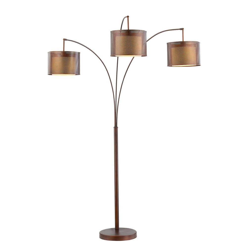 ARTIVA Lumiere II 83 in. LED Antique Bronze Floor Lamp with Double