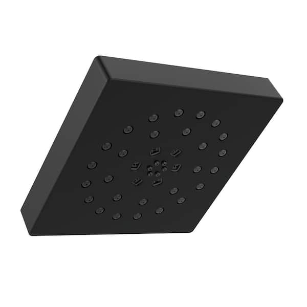 Delta 4-Spray Patterns 1.75 GPM 7.69 in. Wall Mount Fixed Shower Head with H2Okinetic in Matte Black