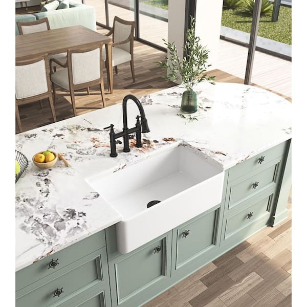 kureha⭐️36 KZG 36 in. L x 18 in. W Farmhouse Ceramic Single Undermount Sink