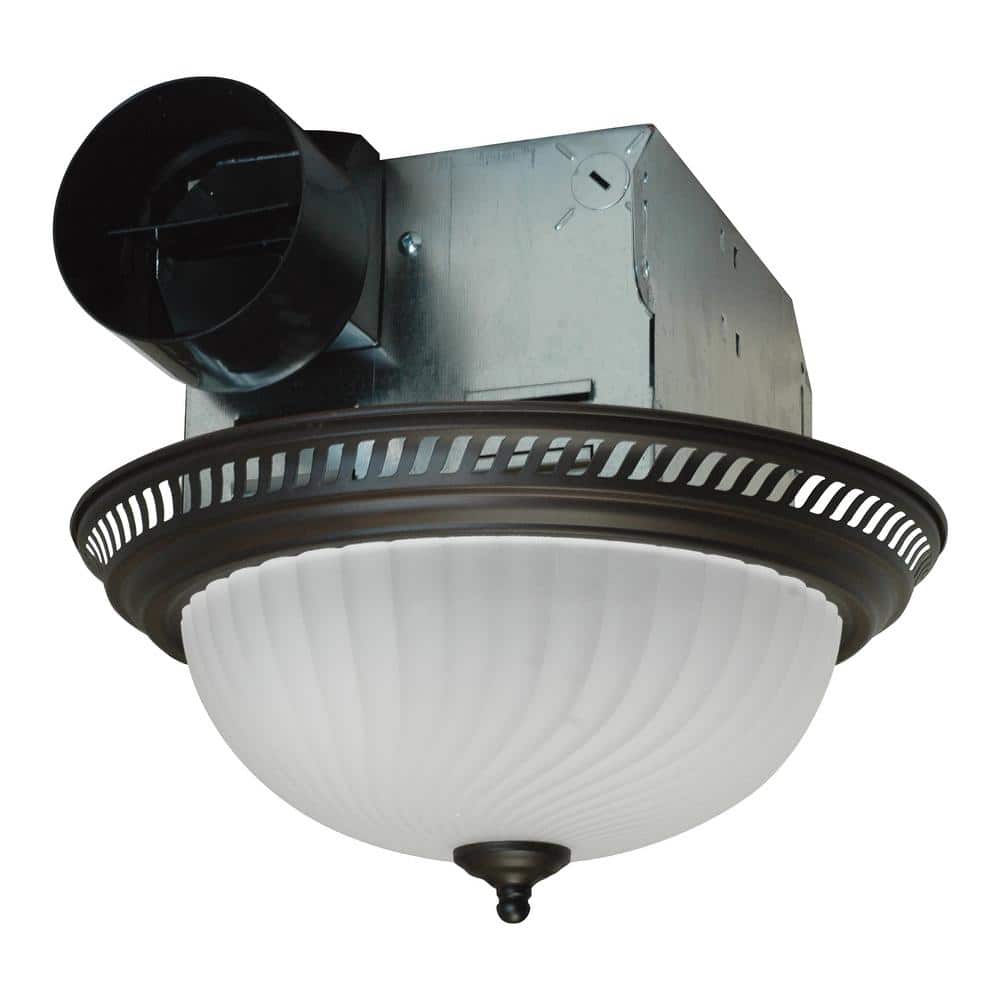 Decorative Bronze 70 CFM Ceiling Bathroom Exhaust Fan with Light Quiet Operation 